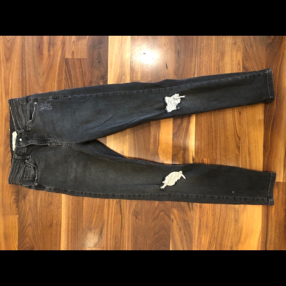 Topshop Gray Jamie Moto Skinny Jean 26x30